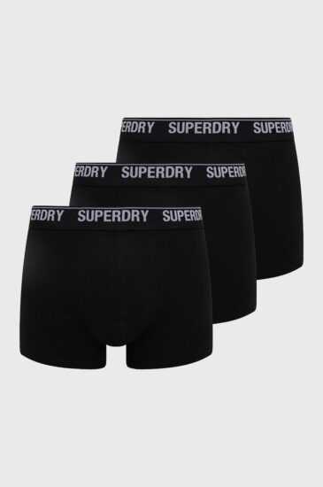 Boxerky Superdry (3-pack) černá barva Superdry Boxerky Superdry (3-pack) černá barva