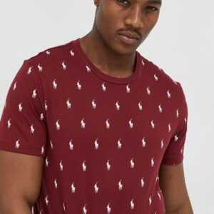 Polo Ralph Lauren Bavlněné pyžamové tričko Polo Ralph Lauren vínová barva