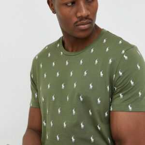 Polo Ralph Lauren Bavlněné pyžamové tričko Polo Ralph Lauren zelená barva