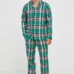 Polo Ralph Lauren Bavlněné pyžamo Polo Ralph Lauren zelená barva