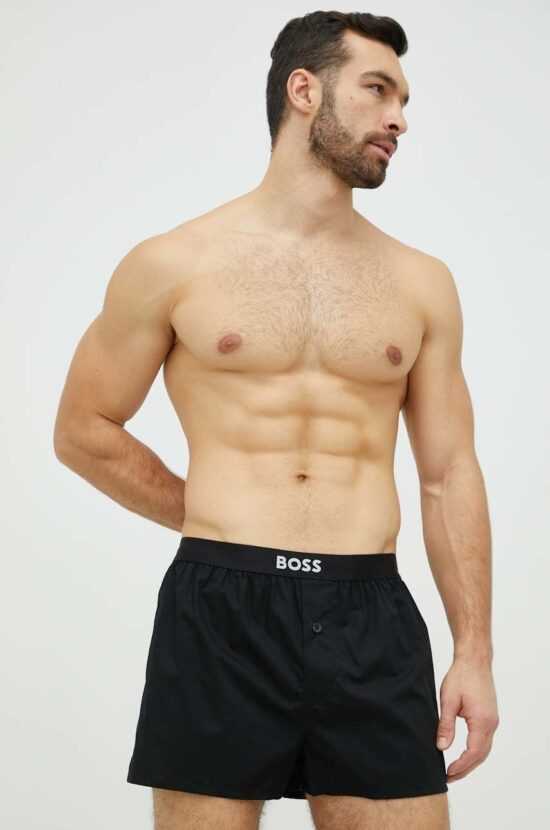 Boss Bavlněné boxerky BOSS 2-pack černá barva