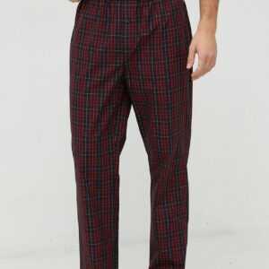 Boss Bavlněné pyžamové kalhoty BOSS červená barva