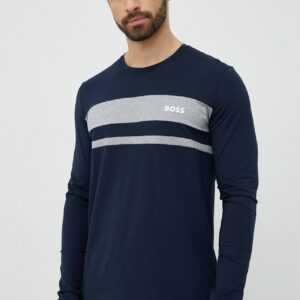 Boss Pyžamové tričko s dlouhým rukávem BOSS tmavomodrá barva
