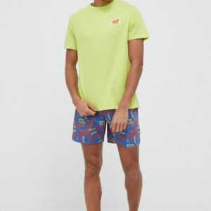 Guess Bavlněné pyžamo Guess zelená barva