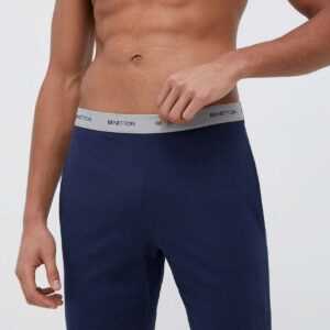 United Colors of Benetton Bavlněné pyžamové šortky United Colors of Benetton tmavomodrá barva