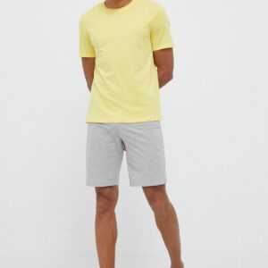 United Colors of Benetton Bavlněné pyžamo United Colors of Benetton žlutá barva