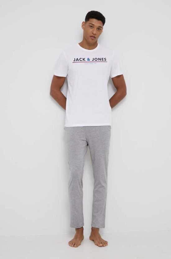 Jack & Jones Bavlněné pyžamové tričko Jack & Jones bílá barva