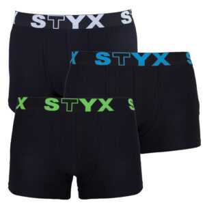 Styx 3PACK pánské boxerky Styx sportovní guma vícebarevné (G9606162) S