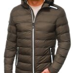 Ombre Clothing Podzimní khaki bunda C451