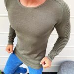 Dstreet Trendový khaki svetr