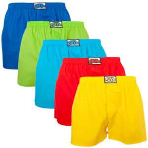 Styx 5PACK pánské trenky Styx klasická guma vícebarevné (A96769646869) S