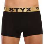Styx Pánské boxerky Styx / KTV sportovní guma černé - zlatá guma (GTZ960) XL
