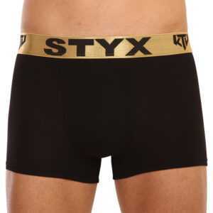 Styx Pánské boxerky Styx / KTV sportovní guma černé - zlatá guma (GTZ960) XL