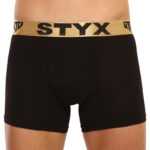 Styx Pánské boxerky Styx / KTV long sportovní guma černé - zlatá guma (UTZ960) XXL