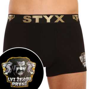Styx Pánské boxerky Styx / KTV sportovní guma černé - černá guma (GTCL960) XXL