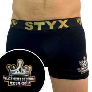 Styx Pánské boxerky Styx / KTV sportovní guma černé - černá guma (GTCK960) XXL