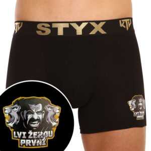 Styx Pánské boxerky Styx / KTV long sportovní guma černé - černá guma (UTCL960) XL