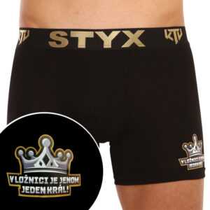 Styx Pánské boxerky Styx / KTV long sportovní guma černé - černá guma (UTCK960) XL