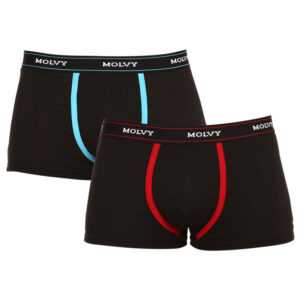 Molvy 2PACK Pánské boxerky Molvy černé (KP-082-BEU) L