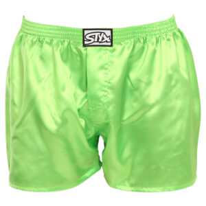 Styx Pánské trenky Styx klasická guma saténové zelené (C1069) S