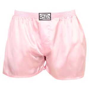 Styx Pánské trenky Styx klasická guma saténové růžové (C1160) L