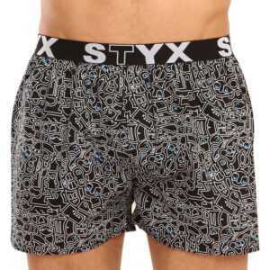 Styx Pánské trenky Styx art sportovní guma doodle (B1256) M