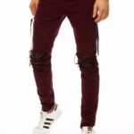 Dstreet Neobyčejné džíny v bordó barvě