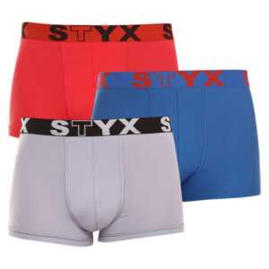 Styx 3PACK pánské boxerky Styx sportovní guma vícebarevné (G96706467) S