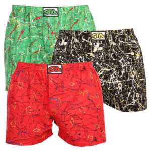 Styx 3PACK pánské trenky Styx art klasická guma vícebarevné (A535556) L