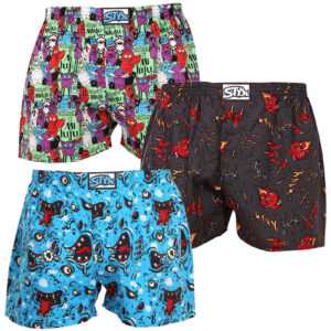 Styx 3PACK pánské trenky Styx art klasická guma nadrozměr vícebarevné (3E14521) 4XL