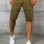 Dstreet Pohodlné džínové kraťasy v zelené barvě