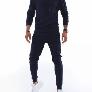 Dstreet Pohodlná tmavě nebesky modrá tepláková souprava