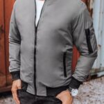 Dstreet Trendová grafitová bomber bunda