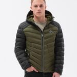 Ombre Clothing Stylová olivová bunda C366