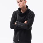 Ombre Clothing Unikátní mikina v černé barvě London B1362