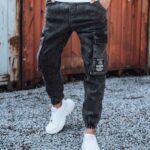 Dstreet Kapsáčové černé módní džíny