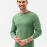Ombre Clothing Zelený pohodlný svetr E177