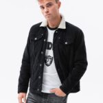 Ombre Clothing Černá přechodná riflová bunda C524