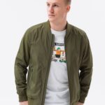 Ombre Clothing Zelená bomber bunda C439