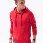 Ombre Clothing Stylová červená mikina s nápisem B1351