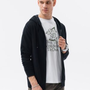 Ombre Clothing Trendová mikina v černém provedení B1157