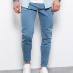 Ombre Clothing Elegantní rifle v modré barvě P1058