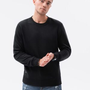 Ombre Clothing Jednoduchá mikina bez kapuce v černé barvě B978