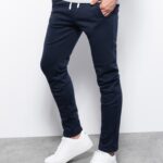 Ombre Clothing Pohodlné granátové tepláky P866