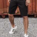 Dstreet Bavlněné černé riflové kraťasy