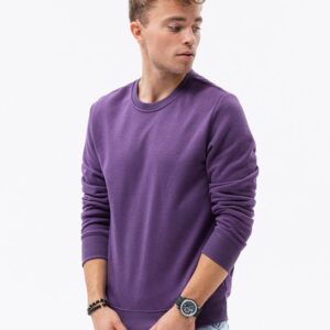 Ombre Clothing Jednoduchá mikina bez kapuce ve fialové barvě B978