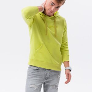 Ombre Clothing Stylová limetková mikina s nápisem B1351