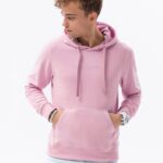 Ombre Clothing Stylová růžová mikina s nápisem B1351