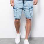 Ombre Clothing Trendy světle riflové kraťasy W362