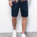 Ombre Clothing Trendy tmavě riflové kraťasy W362